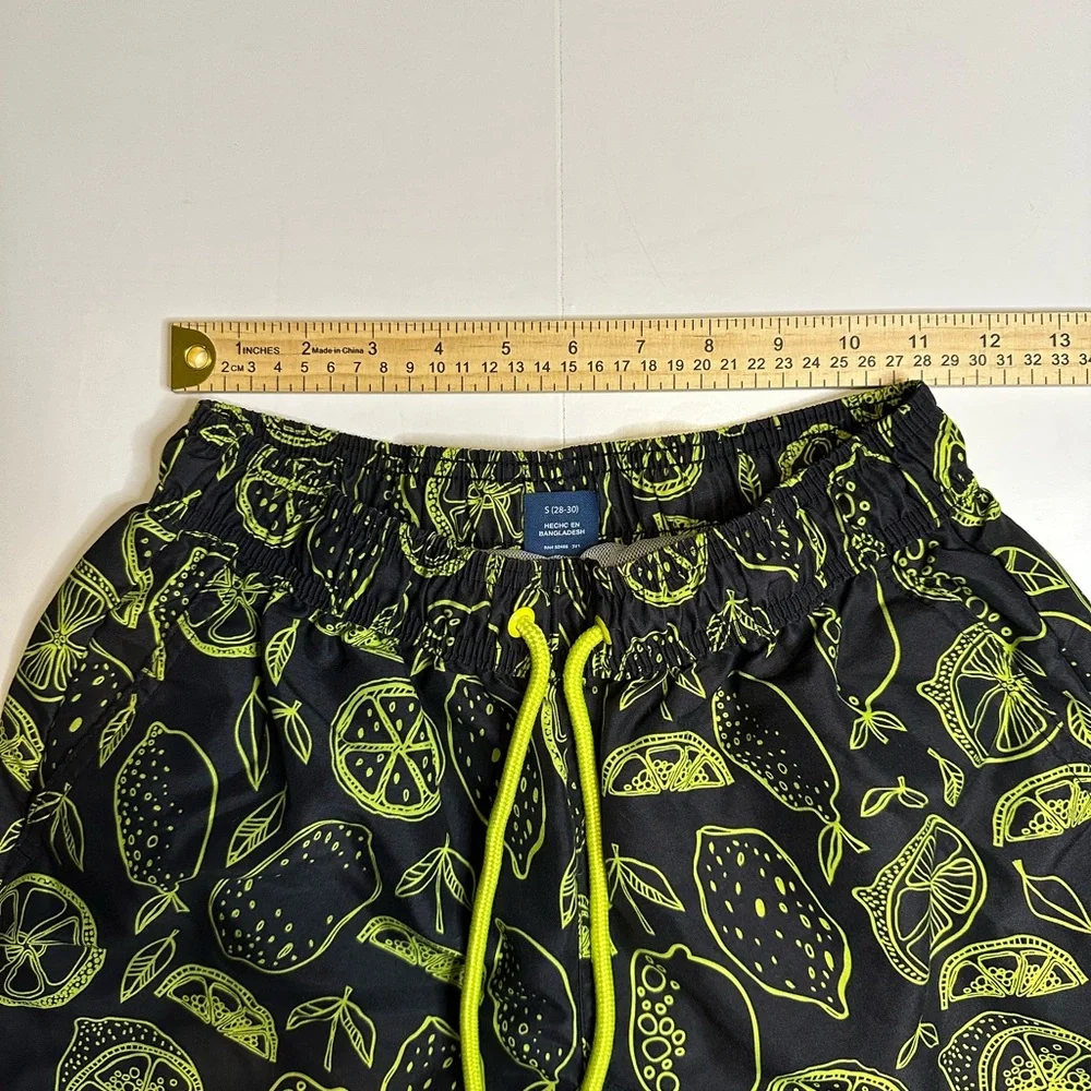 George Men’s Quick Dry Board‎ Shorts Swim Trunk Small 28-30 Lined Green Citrus